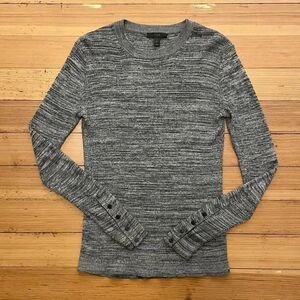 J. Crew ribbed pullover sweater with snap sleeves. Size S.